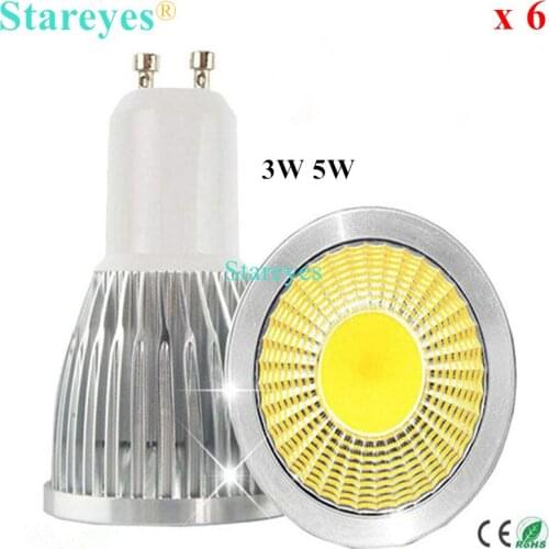 6 pcs Dimmable 5W 3W GU10 E27 MR16 B22 E14 GU5.3 LED COB Spotlight lamp Droplight bulbDownlight led Lamp led bulb Light Lighting