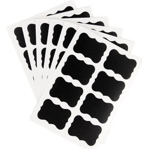 64 stickers/set Blackboard Craft Sticker Kitchen Storage Jar Box Label 5cm x 3.5cm Black Spice Storage Box Blackboard Sticker