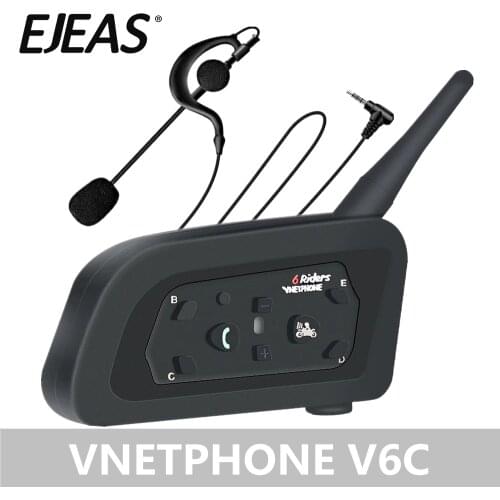 EJEAS Professional Football Referee Intercom Motorcycle Snowmobile Skiing Motorbike Full Duplex 1200M V6C Wireless BT Intercom I
