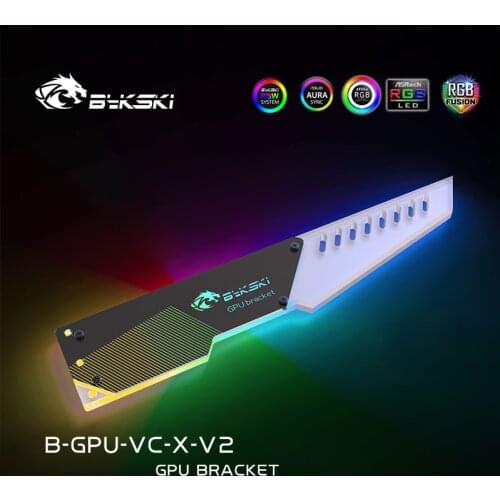 Bykski B-GPU-VC-V2 VGA Acrylic Support Graphics Card Bracket GPU Holder Companion Support RGB Lighting 5V 3PIN 12V 4PIN Symphony