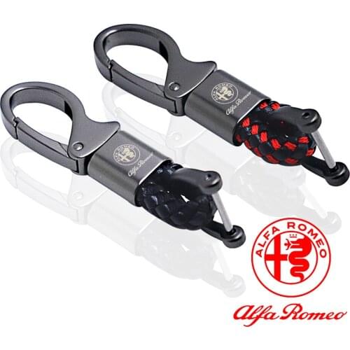 Car key chain metal leather for Alfa Romeo 159 Brera Giulia Giulietta gt gtv SPIDER STELVIO 8c 4c 166 156 147 146 145 key ring