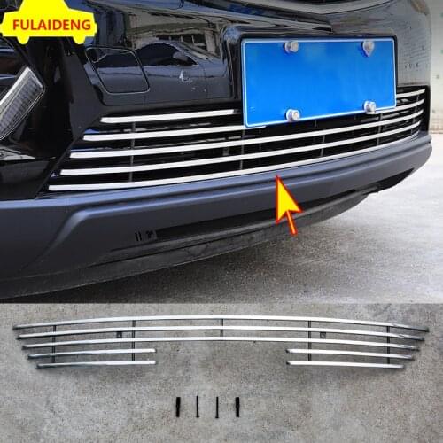 For Cadillac XT5 2016-2020 Aluminum alloy Lower Bumper Grille Decorate Trim Stripes Car Styling Accessories
