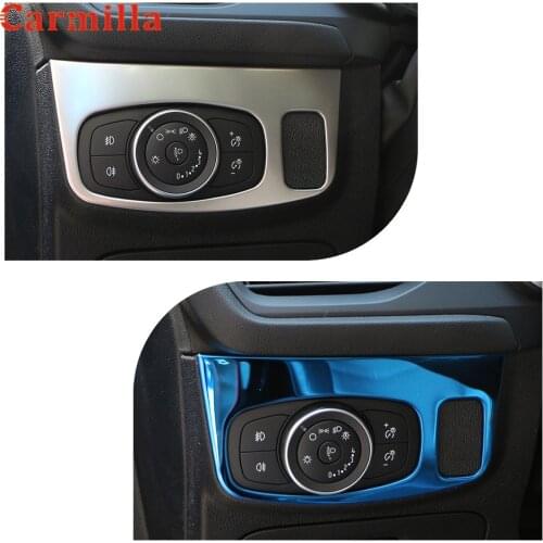 For Ford Focus 2019 2020 LHD Car Styling Headlight Switch Buttons Decorative Frame Cover Trim Dashboard Interior Molding Sticker