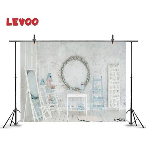 LEVOO Easter Holiday Interior Wreath Background Elegant Blue Rabbit Eggs Pastel Studio Backdrop Photography Photocall Prop Vinyl