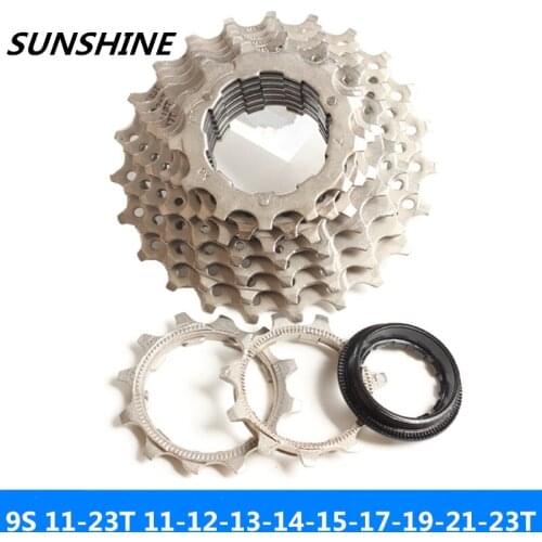 Luz do sol 9-velocidade 11-23 t montanha/estrada bicicleta cartão dobrável pequeno volante da roda compatível com sunrace. shima