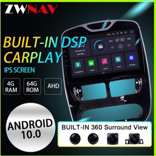 Android 10 Car No DVD Player GPS navigation For Renault Clio 2013-2018 radio recorder multimedia head unit 360 Surround View