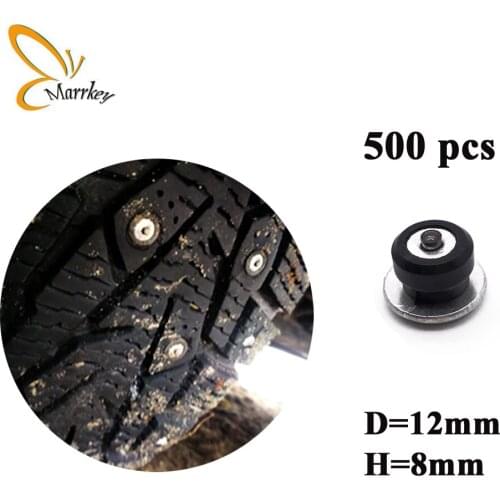 Marrkey 500PCS 8mm Winter Tires Studs/Ice Spikes for Tires/Screw Snow Chains Studs Wheel Tyre Studs for Auto Car SUV ATV Truck