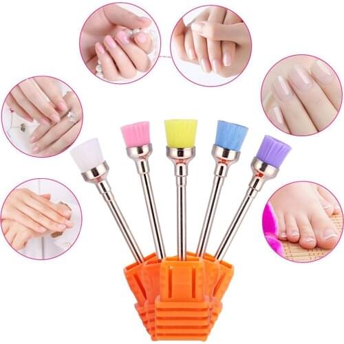 MaryCarrie 2.35mm Carbide Nail Drill Cleaning Brush Head Dust Remover for Electric Naildrill Machine 5 Colors