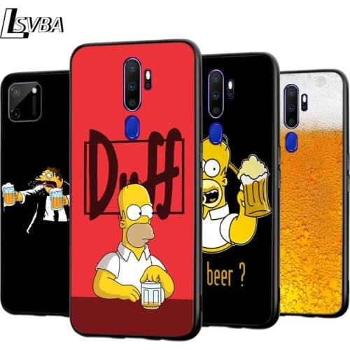 Cartoon Beer Glass For OPPO A5 A9 A7 A11X A1K A12 A12E A31 A32 A53 A53S A72 A73 A93 AX7 Pro 2020 2018 5G Phone Case