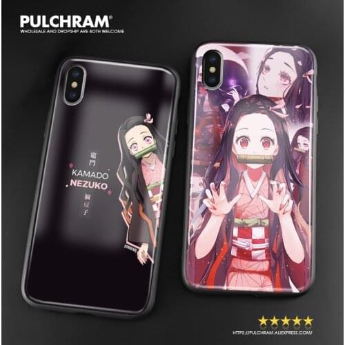 Kamado Nezuko Kimetsu no Yaiba soft silicone glass Phone case cover for iPhone SE 6 6s 7 8 Plus X XR XS 11 12 mini Pro max