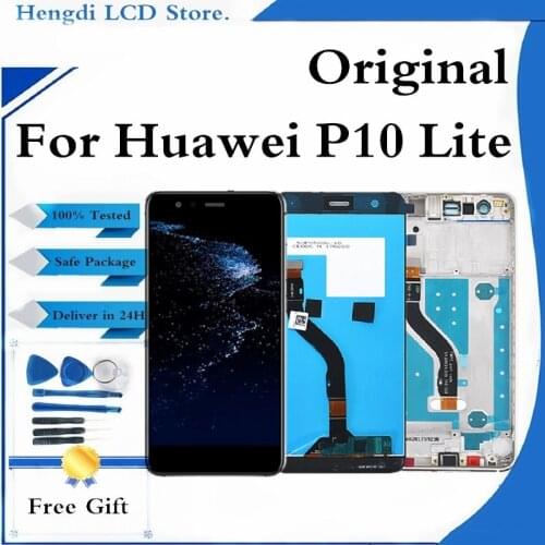 Original LCD With Frame For HUAWEI P10 Lite LCD Display Screen For HUAWEI P10 Lite WAS-LX1 WAS-LX1A WAS-LX2 WAS-LX3 Display