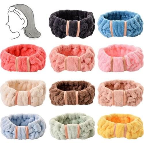 2021 Women Makeup Headband Coral Fleece Headband Wash Face Soft Hair Band Elastic Knot Hairbands Girl Headwear Hair Accessories