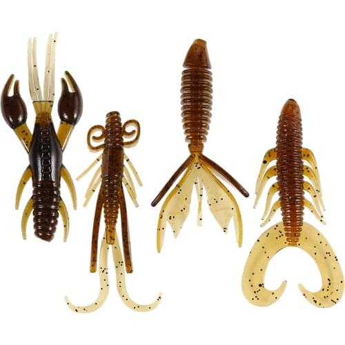 4pcs/lot Soft Silicon Shrimp Shaped Crankbait Fishing Lure Set 8g 6cm Swivel Jigging Wobbler Bass Artificial Lures Fish Tackle