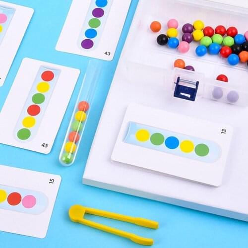 Clip Beads Test Tube Toy Children Logic Concentration Game Aids Teaching Motor For Kids Educational Fine Training Toy Monte V6D5