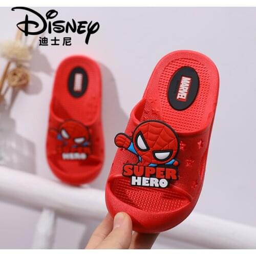 Disney Spiderman Sandals For Girls Boys Children Cartoon Minnie Frozen Princess Flat Sandals Inside and Outside Slippers