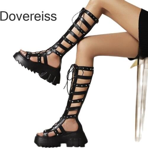 Summer Women Sandals Fashion Sexy New Sandals Cross Tied Waterproof Gladiator Back Zipper Consice 36-43