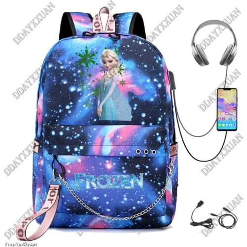 Anime School Bagpack elsa Game Bookbag Capacity School Bag for Boys Girls Kids Backpack Boys USB Laptop Bag Pack