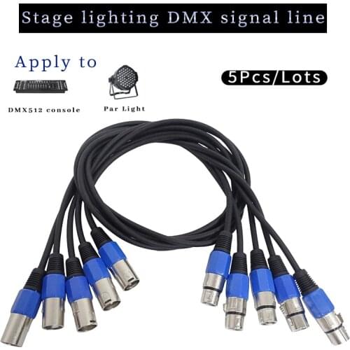 5Pcs/lots 3-PIN DMX Signal Line, (1M-5M,6M,7M,8M,9M,10M,15M,20M) Use For LED PAR DMX Cable Stage Lighting Equipment