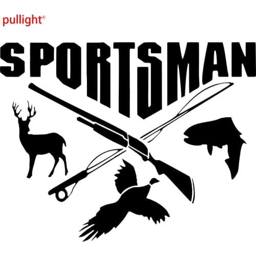 Sportsman Hunting Fishing Deer Fish Gun Car Stickers Decals Decor Decoration Auto Accessories Motorcycle SUVs Bumper Car Styling