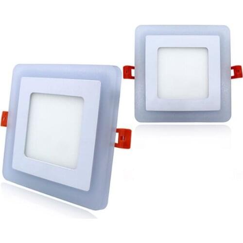 LED Downlight Panel Light 6W 9W 16W 24W 3 Model Round Square Double Color AC85-265V white Blue color Indoor Lighting Bulb