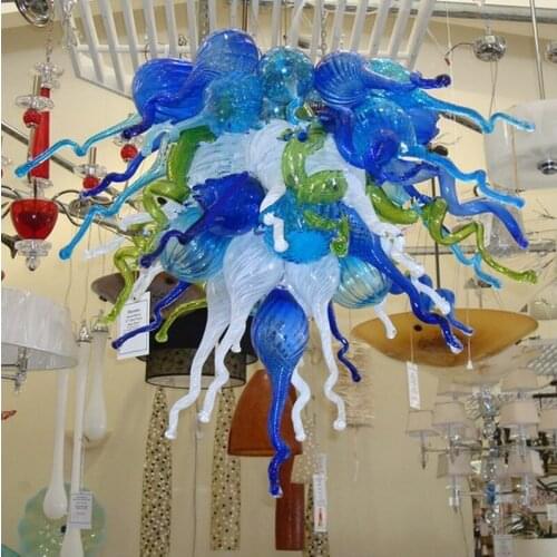 Led Light Fixtures 100% Mouth Blown Borosilicate Dale Chihully Style Hand Blown Glass Chandelier