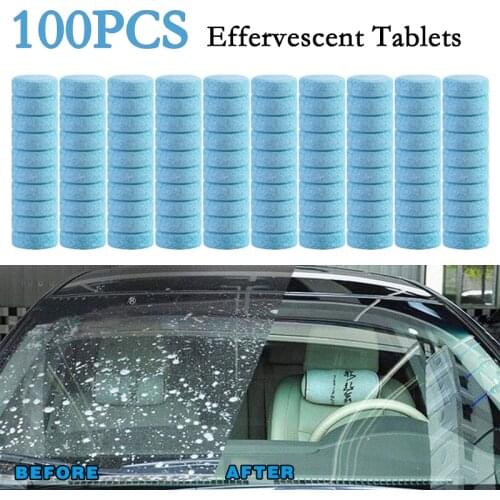 40/70/100 Pcs Car Effervescent Tablets Solid Cleaner Auto Windscreen Wiper Washing Home Toilet Bathroom Cleaner Dust Remover