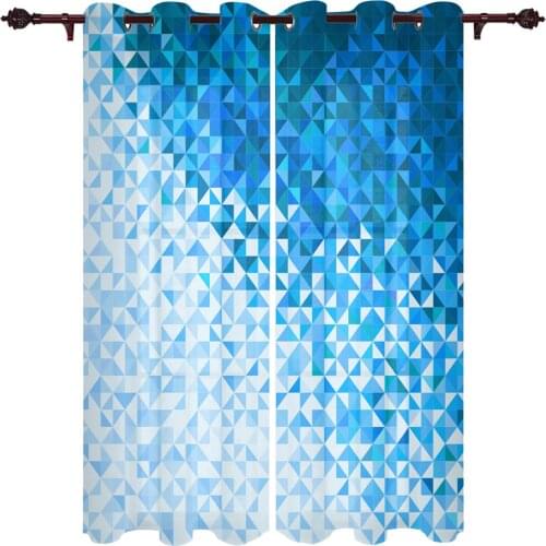 Triangle Abstract Mosaic Kitchen Living Room Curtain Youth Bedroom Window Curtains Hanging Decoration for Home Curtains