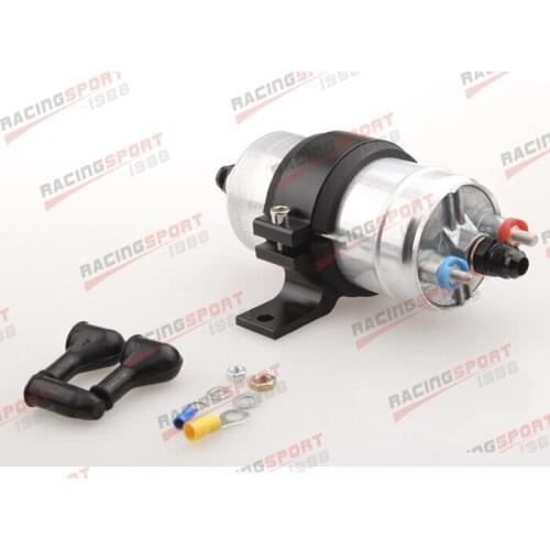 External Fuel Pump 044 For Bosch+Billet Bracket Black+10AN Inlet 8AN Outlet BLack