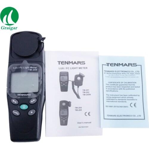 High Precision Digital Light Meter TM-204 with 3 1/2 Digits LCD with Maximum Reading 2000