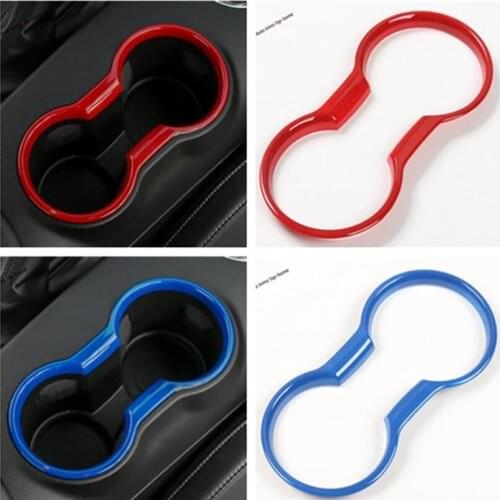 Yimaautotrims Water Cup Holder Frame Cover Trim 1 Pcs Fit For Ford Mustang 2015 2016 2017 ABS / Blue / Red Interior Mouldings