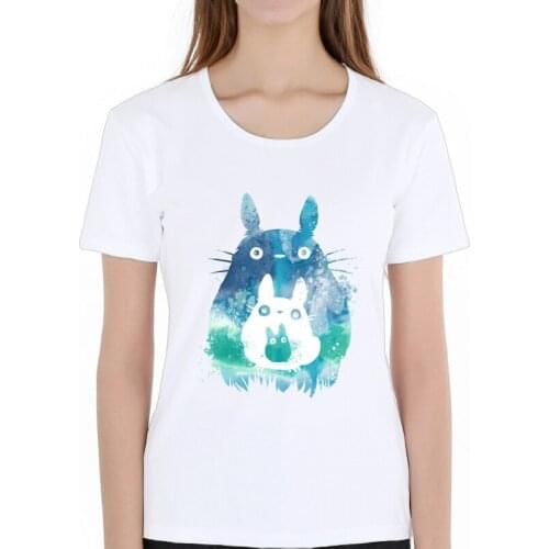 Women Design harajuku Tees Cartoon Totoro Spirited T Shirt Forest Spirits tshirt Girl Short Sleeve T-shirt Anime Tops