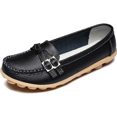 Big size 35-42 2021 autumn women flats shoes women genuine leather flats ladies shoes female slip on ballet flat loafers casual