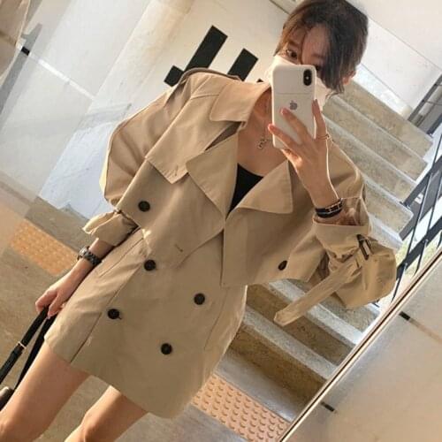 Vintage Casual 2 Pieces Set Women Notched Collar Long Sleeve Short Blazer + High Waist Double Breasted A-Line Mini Skirt Suit