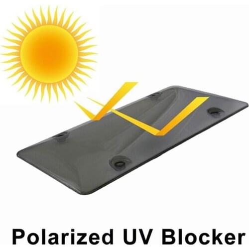 1PC Smoked Clear License Plate Cover Frame Shield Tinted Bubbled Flat Car