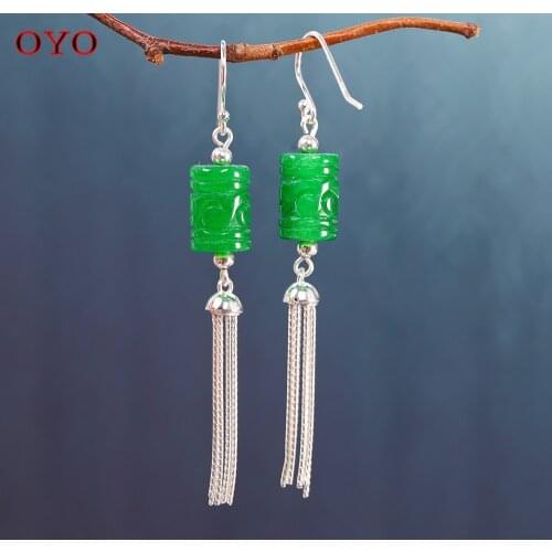 100% S925 silver jewelry earrings ethnic style ladies long tassel iron dragon earrings