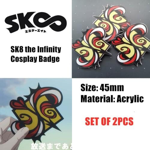 2 PCS/LOT Anime SK8 The Infinity Cosplay Badge Toy Reki Langa Miya Model Doll Pins SK∞ Skate Finger Skateboard Acrylic Brooch