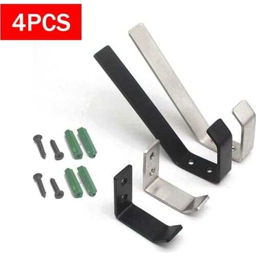 4PCS Wall Hook Hanging Storage Hook Clothes Bathrobe Towel Sundries Luggage Organizer Rack For Cabinet Door Wall Helmet Holder