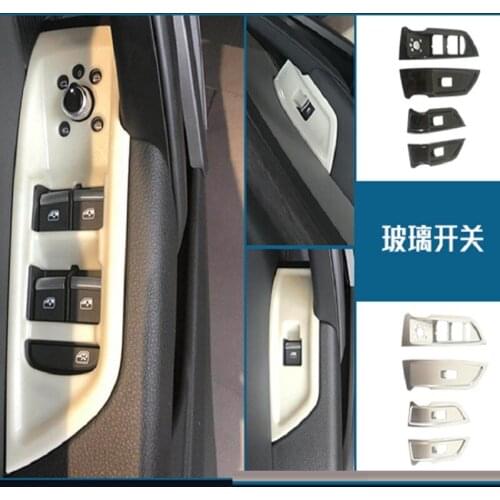 Car Door Window Glass Switch Button Panel Lift Armrest Handrail Trim Frame 4pcs For Audi Q5L 2018