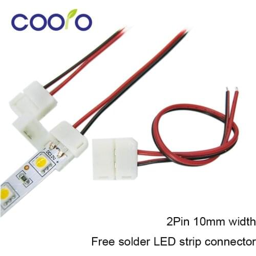 5pcs/lot,10mm 2pin LED strip connector wire for 5050,5630,5730 single color strip, free solder connector wire