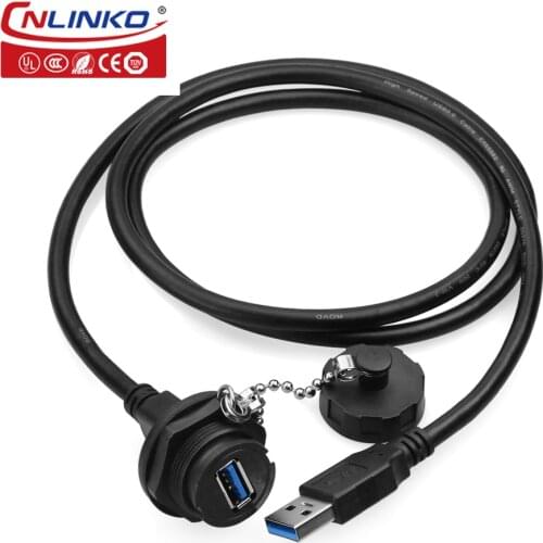 Cnlinko YU-USB Outdoor 9 Pin Waterproof Connectors USB 2.0 Adapter Plug Female Panel Mount Socket+1m Data Cable USB3.0 Connector
