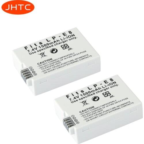 JHTC 1500mah LP-E8 LPE8 LP E8 Battery Batterie AKKU for Canon EOS 550D 600D 650D 700D X4 X5 X6i X7i T2i
