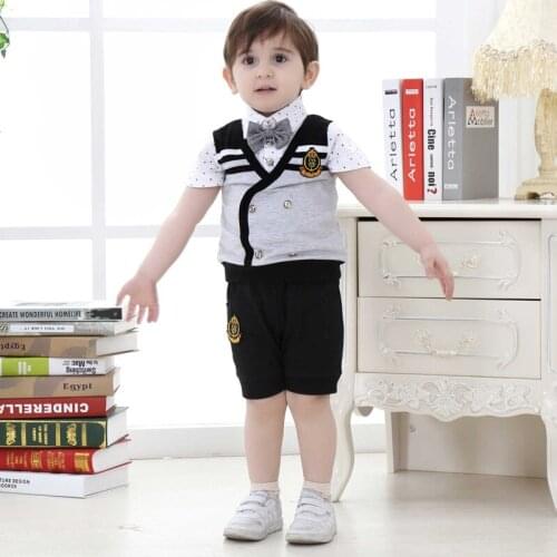 Boy brand clothing set children wedding suit for boys gentleman suit kids Formal clothes summer kids dresses for boy two