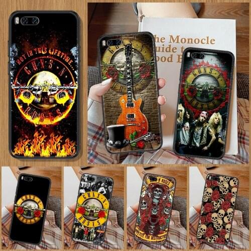 Guns N Roses Phone Case For Xiaomi Mi Note 8 9 10 11 9T 10T A3 Lite Pro Ultra black fashion back silicone cell cover trend Etui