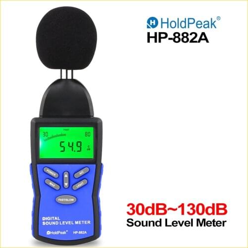 HoldPeak Digital Sound Level Meter Noise Decibel Meter 30-130dB Audio Detector Sonometre Noise Measuring Instrument