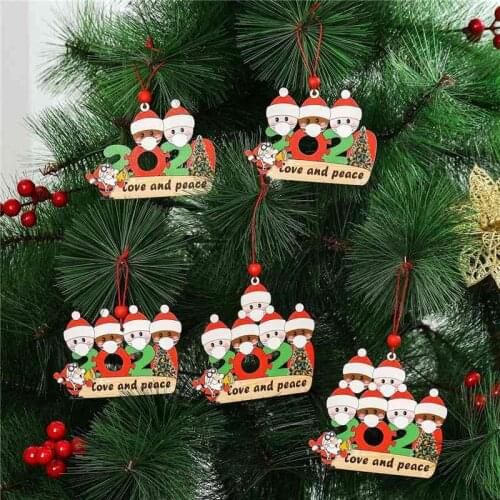 Wooden Pendant Mask Snowman Christmas Tree Hanging Pendant Christmas Decoration