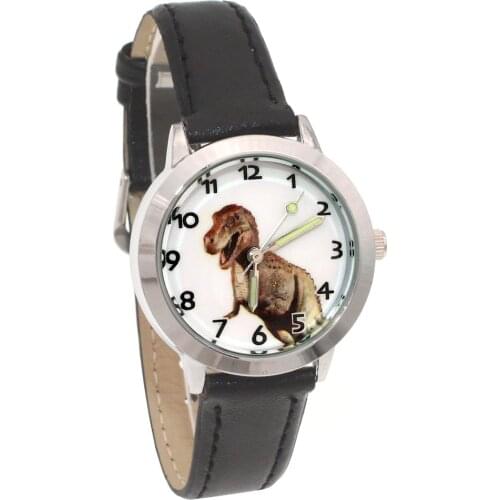 Children watches dinosaur dial cartoon boy watches quartz watch high quality kids casual leather dress watch child girl gift