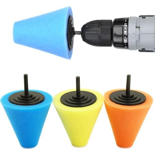 Car Wheel Polishing Waxing Sponge Polish Cone Set for Renault Megane 2 3 Duster Logan Clio 4 3 Laguna 2 Sandero Scenic