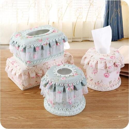 Idyllic Lace FabricEnvironmentally Friendly TrayHome Car Carton decorative box wipes case black tissue paper