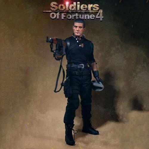 Collectible 1/6 Scale Art Figures AF023 Soldiers of Fortune Antonio Banderas Mercenary Male Head Body Clothes Model for Fans