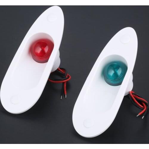 2pc Plastic Yacht Red & Green Flush Mount Lighting Signal Lamp Marine LED Side Navigation Light Rowing Boats Accessories Marine